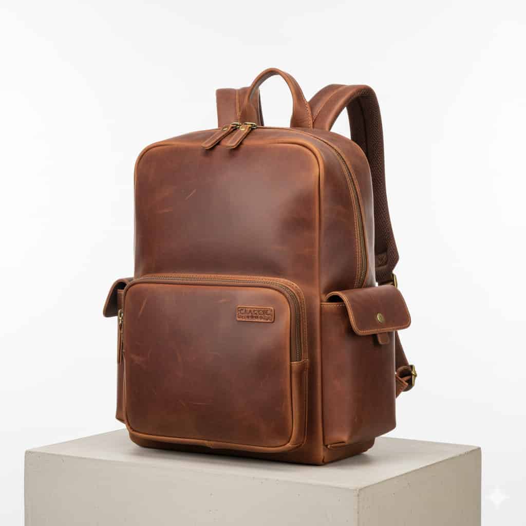 Leather Laptop Backpack